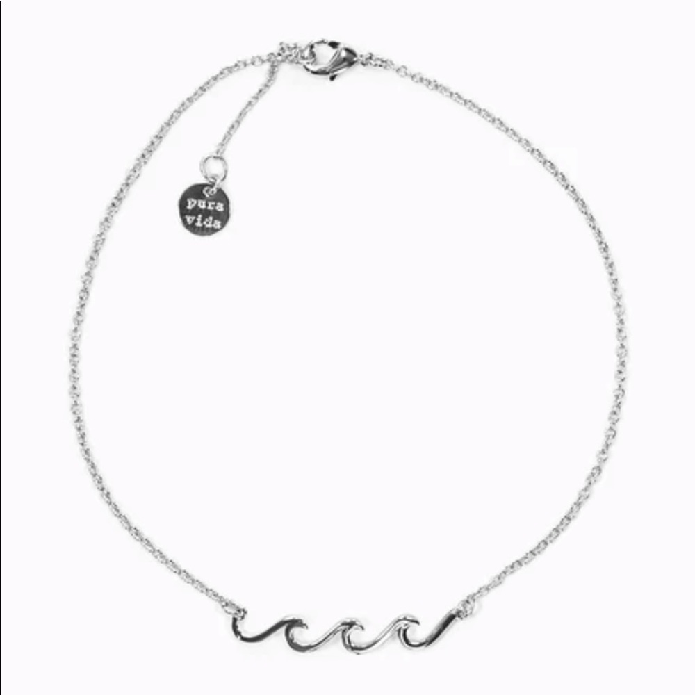 Silver wave anklet - like new!